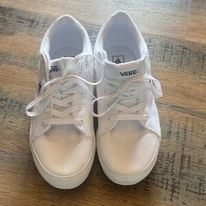 Vans White Canvas Low-Top Sneakers for Women